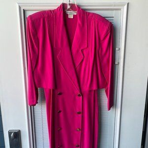 Classy Hot Pink Knee length Spring Dress